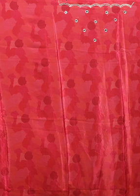 Pink Printed Pure Silk Saree Without Blouse Piece