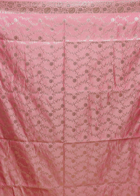 Pink Tanchoi Silk Saree With Blouse Piece