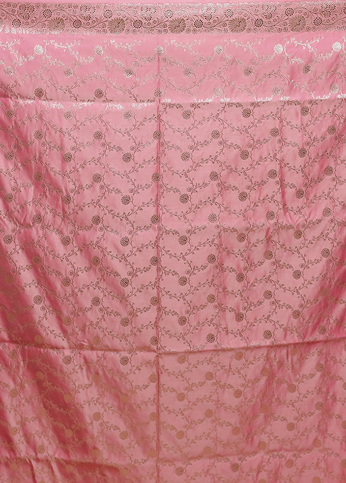 Pink Tanchoi Silk Saree With Blouse Piece