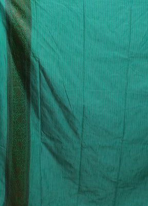 Green Dupion Silk Saree With Blouse Piece