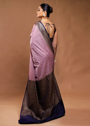 Purple Dupion Silk Saree With Blouse Piece