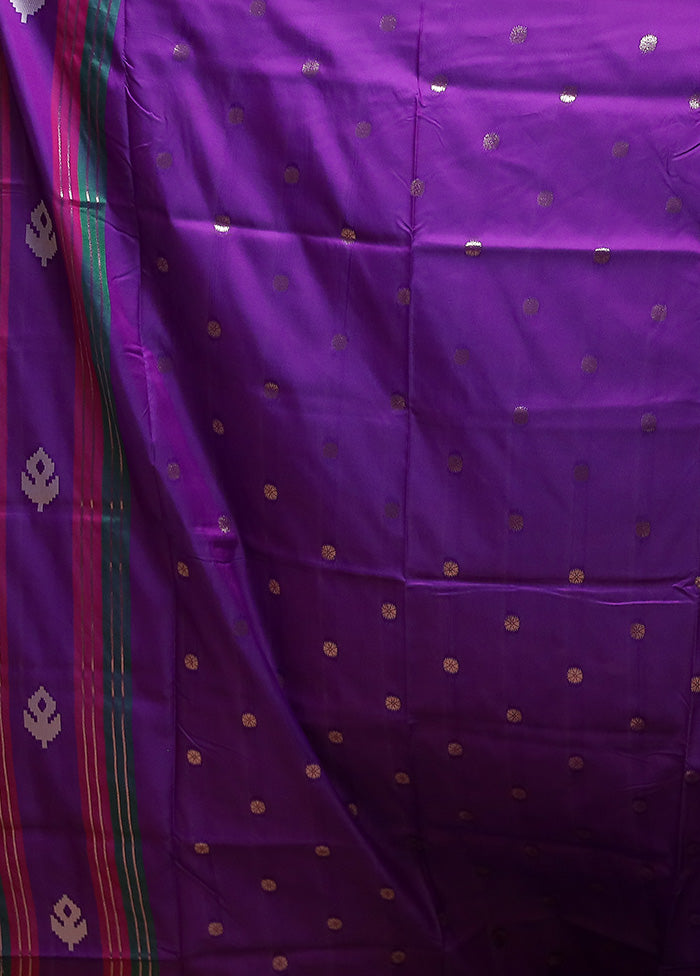 Purple Dupion Silk Saree With Blouse Piece