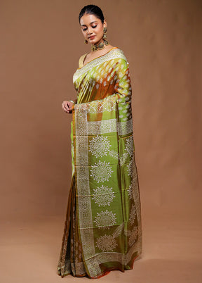 Green Pure Bishnupuri Silk Saree Without Blouse Piece