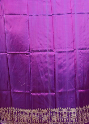 Purple Pure Bishnupuri Silk Saree Without Blouse Piece