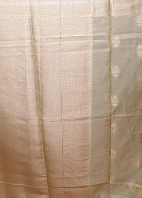 Green Dupion Silk Saree With Blouse Piece