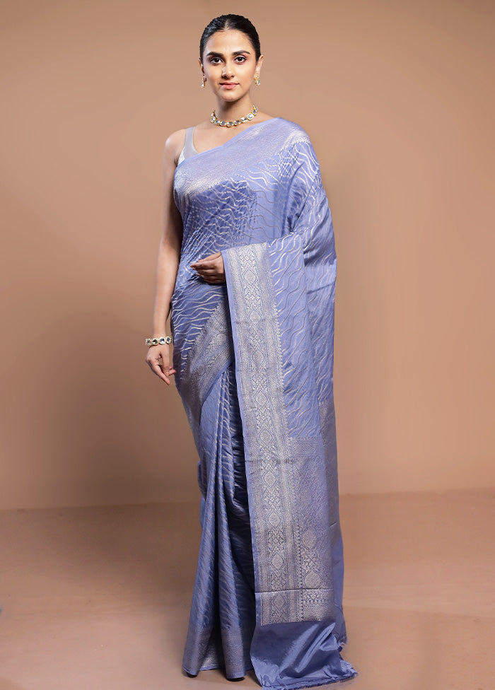 Blue Georgette Saree With Blouse Piece