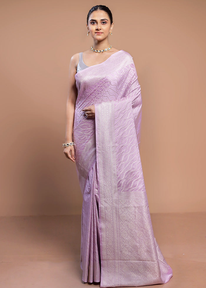 Purple Georgette Saree With Blouse Piece