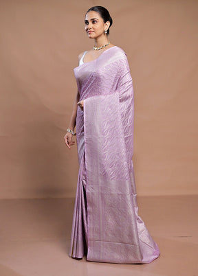 Purple Georgette Saree With Blouse Piece