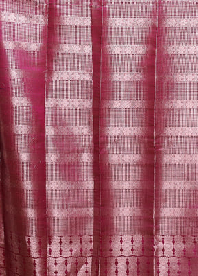 Blue Dupion Silk Saree With Blouse Piece