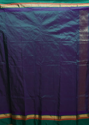 Purple Kanjivaram Silk Saree With Blouse Piece