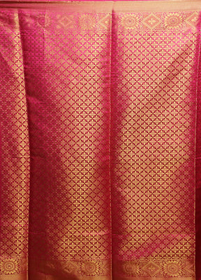 Pink Dupion Silk Saree With Blouse Piece