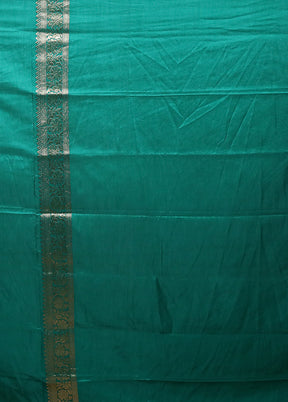 Green Dupion Silk Saree With Blouse Piece