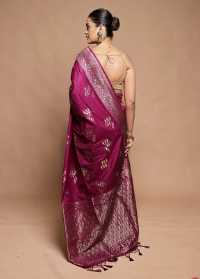 Pink Dupion Silk Saree With Blouse Piece
