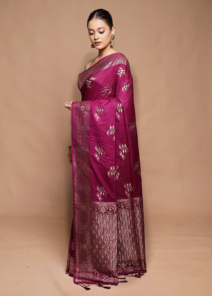 Pink Dupion Silk Saree With Blouse Piece