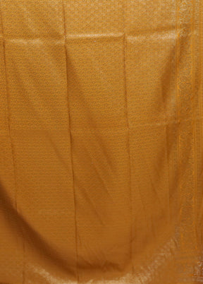 Mustard Handloom Katan Pure Silk Saree With Blouse Piece