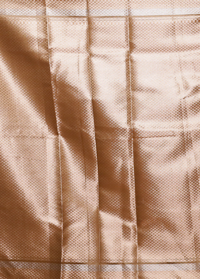 Golden Crushed Tissue Silk Saree With Blouse Piece