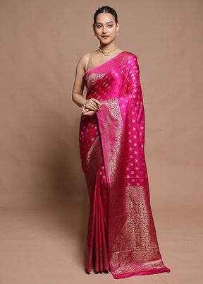 Pink Dupion Silk Saree With Blouse Piece