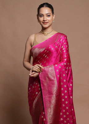Pink Dupion Silk Saree With Blouse Piece