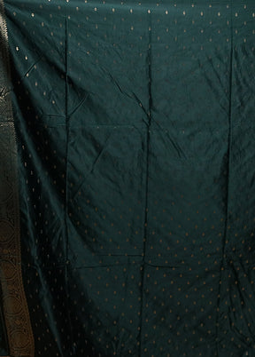 Green Dupion Silk Saree With Blouse Piece