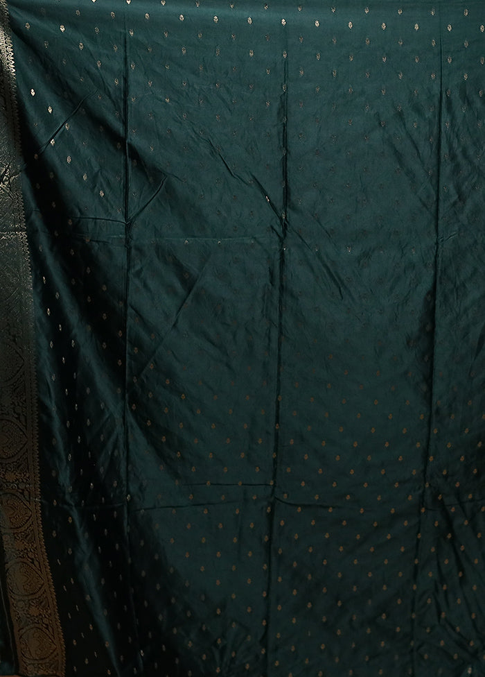 Green Dupion Silk Saree With Blouse Piece