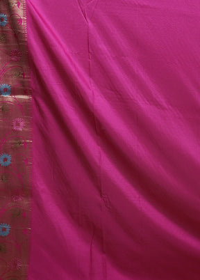 Pink Dupion Silk Saree With Blouse Piece