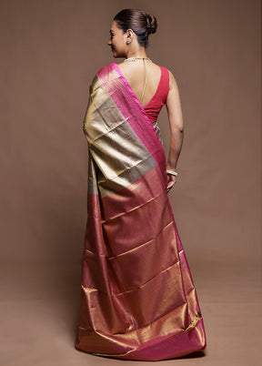 Gold Tissue Silk Saree With Blouse Piece