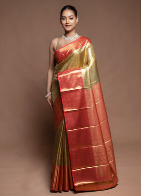 Gold Tissue Silk Saree With Blouse Piece