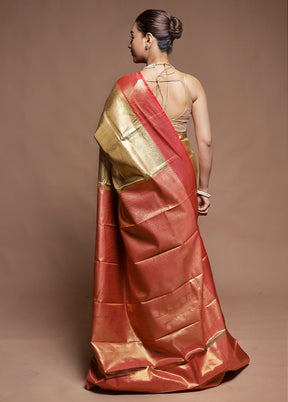 Gold Tissue Silk Saree With Blouse Piece