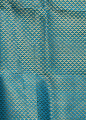 Blue Dupion Silk Saree With Blouse Piece