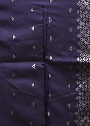 Blue Dupion Silk Saree With Blouse Piece