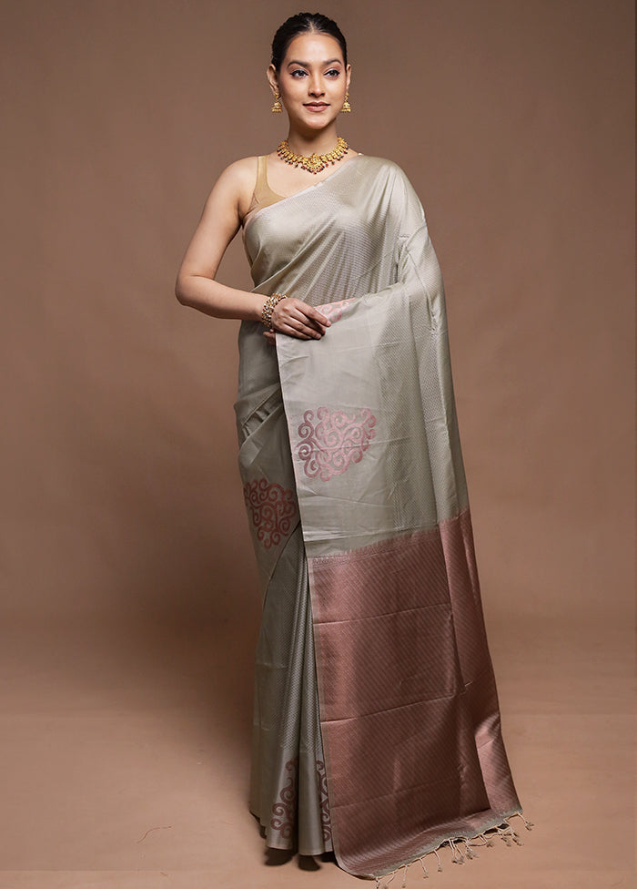 Pink Dupion Silk Saree With Blouse Piece
