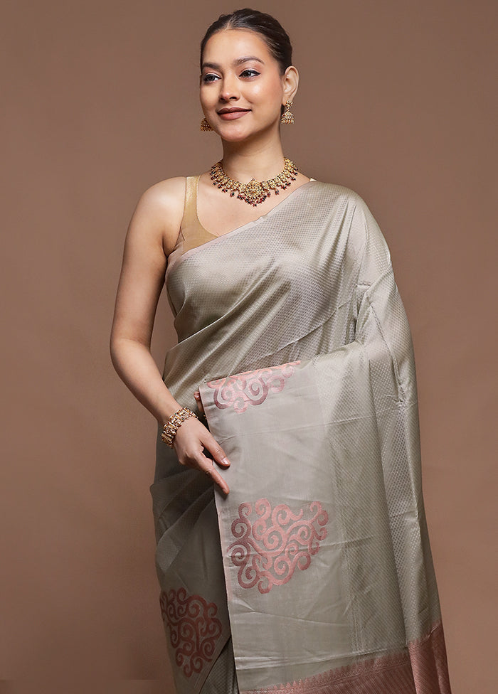 Pink Dupion Silk Saree With Blouse Piece