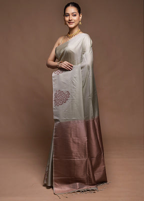 Pink Dupion Silk Saree With Blouse Piece
