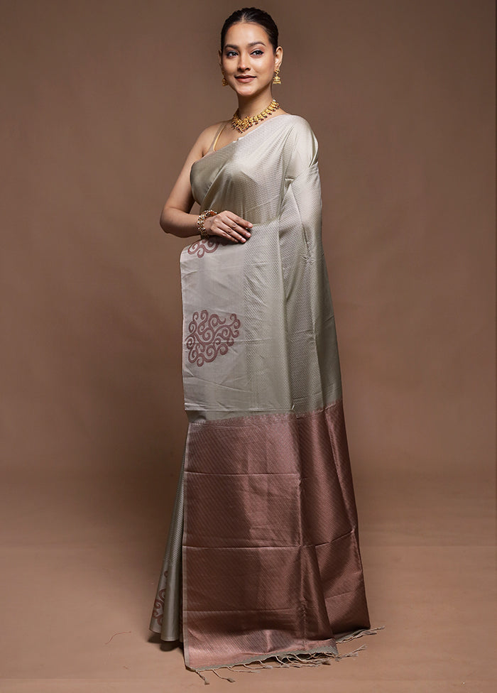 Pink Dupion Silk Saree With Blouse Piece