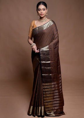 Black Dupion Silk Saree With Blouse Piece