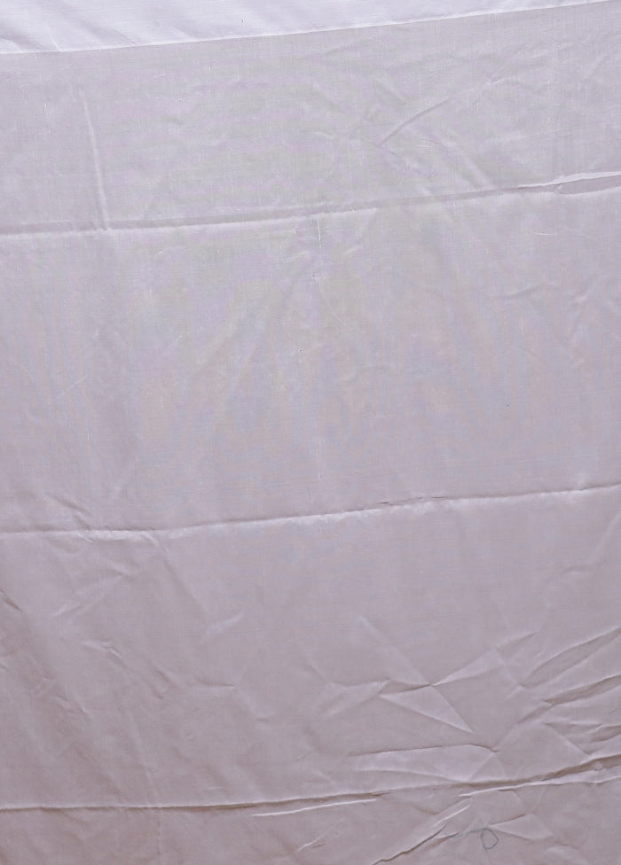 White Pure Cotton Saree With Blouse Piece