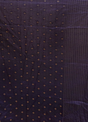Blue Dupion Silk Saree With Blouse Piece