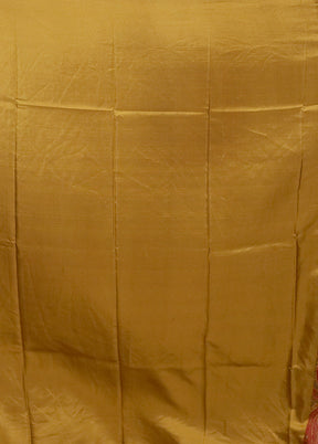 Yellow Printed Pure Silk Saree Without Blouse Piece