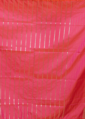 Pink Uppada Silk Saree With Blouse Piece