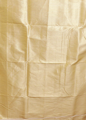 Yellow Kora Silk Saree With Blouse Piece