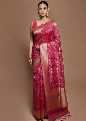 Purple Kora Silk Saree With Blouse Piece