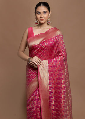 Purple Kora Silk Saree With Blouse Piece