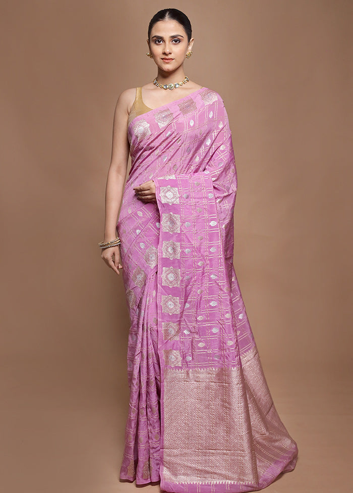 Purple Dupion Silk Saree With Blouse Piece