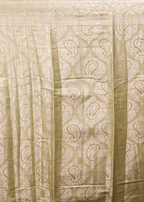 Cream Handloom Dupion Pure Silk Saree With Blouse Piece