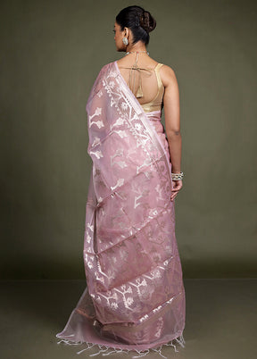 Pink Organza Saree With Blouse Piece