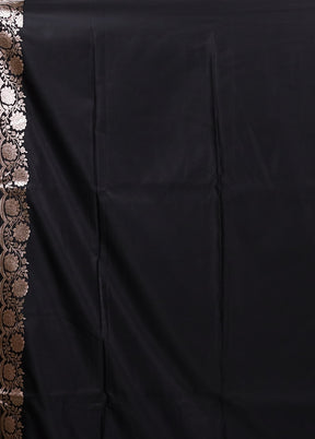 Black Katan Silk Saree With Blouse Piece
