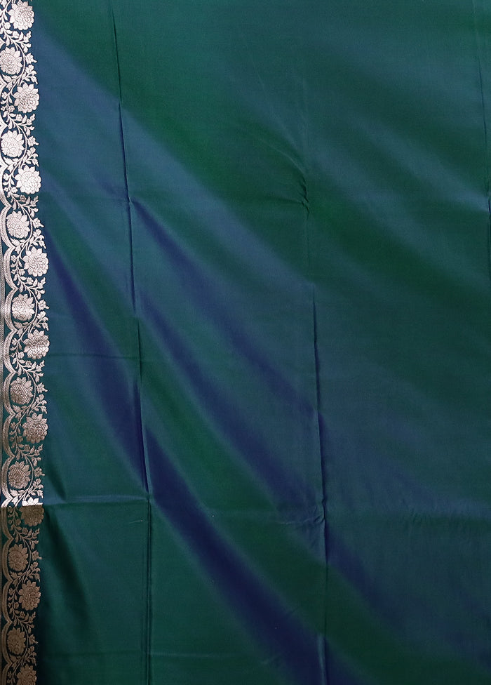 Green Katan Silk Saree With Blouse Piece