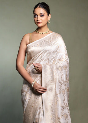 Yellow Dupion Silk Saree With Blouse Piece