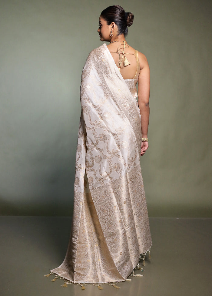 Yellow Dupion Silk Saree With Blouse Piece