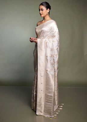 Yellow Dupion Silk Saree With Blouse Piece
